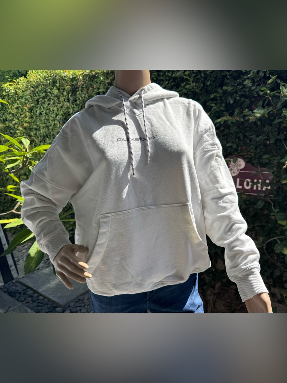 Quiksilver -White Logo Hoodie